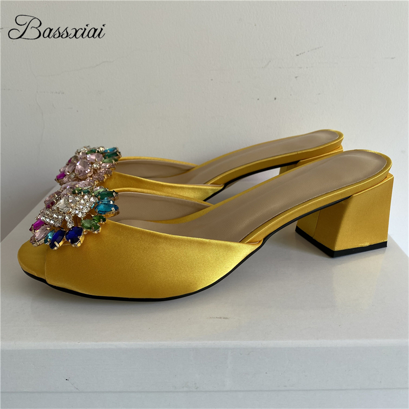 Women'S Fashion Summer 2025 - Colorful Rhinestone Buckle Decor Sandals Women