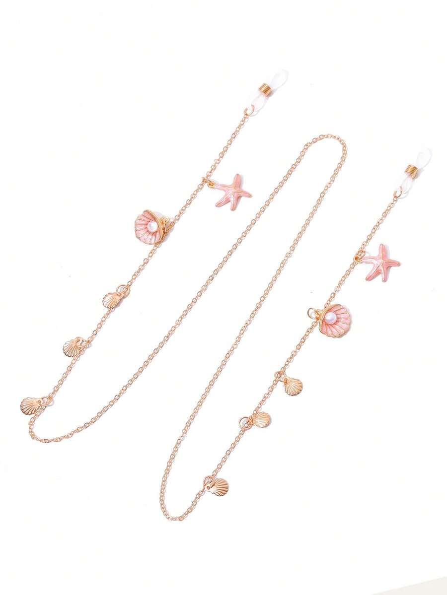 Women'S Fashion Essentials - 1pc Starfish,Shell Decorated Eyeglasses Chain,Women's Eyeglasses