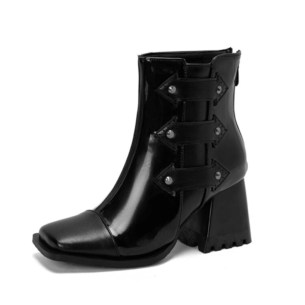 Women'S Fashion Riding Boots - Ankle Boots Women Fashion Square Toe