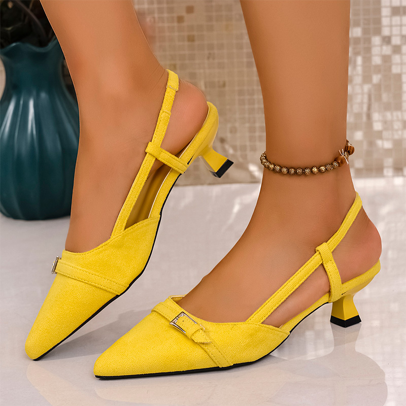 Women'S Fashion Summer 2025 - Fashion Yellow High Heels Sandals for