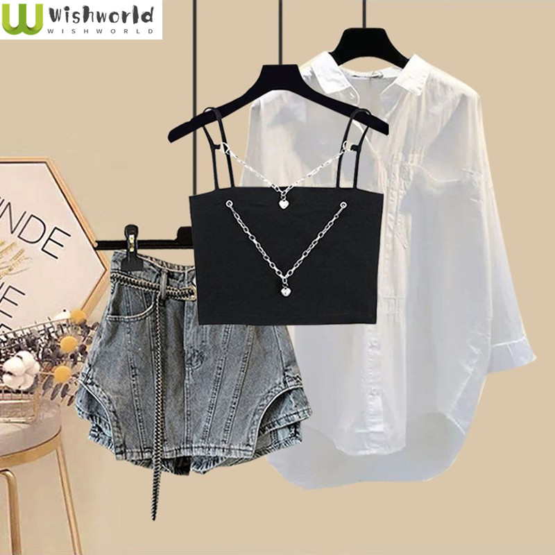 Women Fashion Jeans Top - Summer Set Women's 2024 New Korean