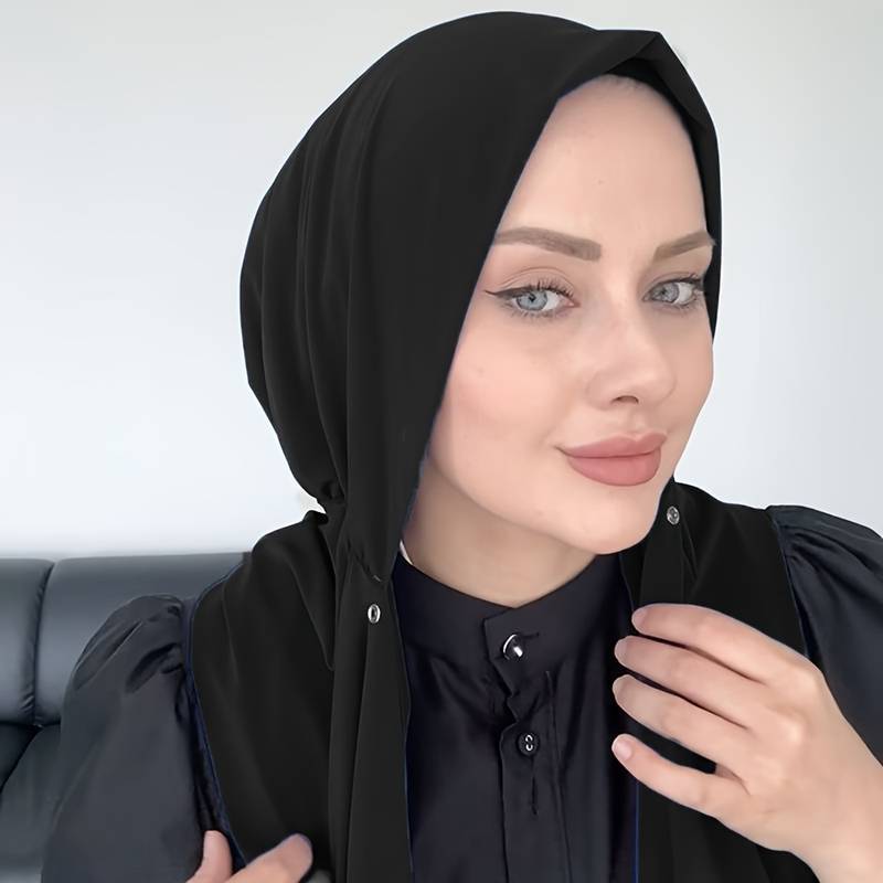 Women Fashion Simple - Muslim fashion simple solid color scarf