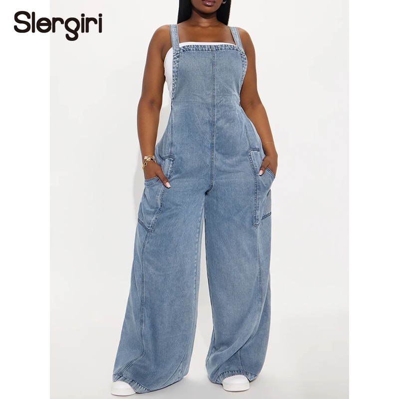 Slergiri Streetwear Washed Den - Women'S Fashion Overalls 评论和价格