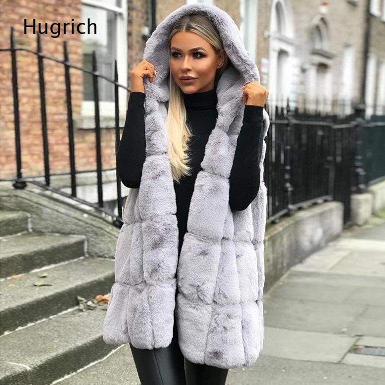Women Brown Faux Fur Hooded Ve - Women'S Fashion Gilet 评论和价格