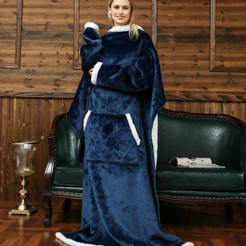Super Long Double Warm Flannel - Hoodie Women Oversized 评论和价格