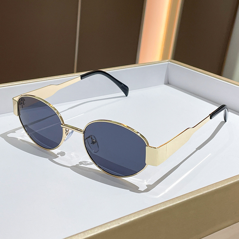 Trendy Round Frame Metal Sungl - Women Fashion Glasses 评论和价格