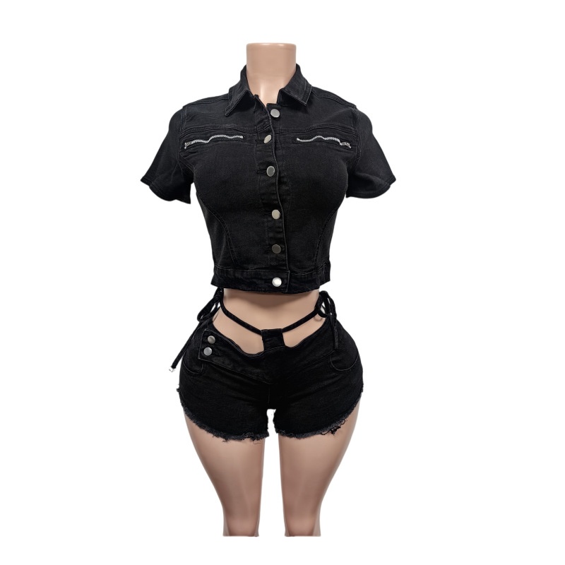 Sexy Denim 2 Piece Sets Women  - Women Fashion Jeans Top 评论和价格