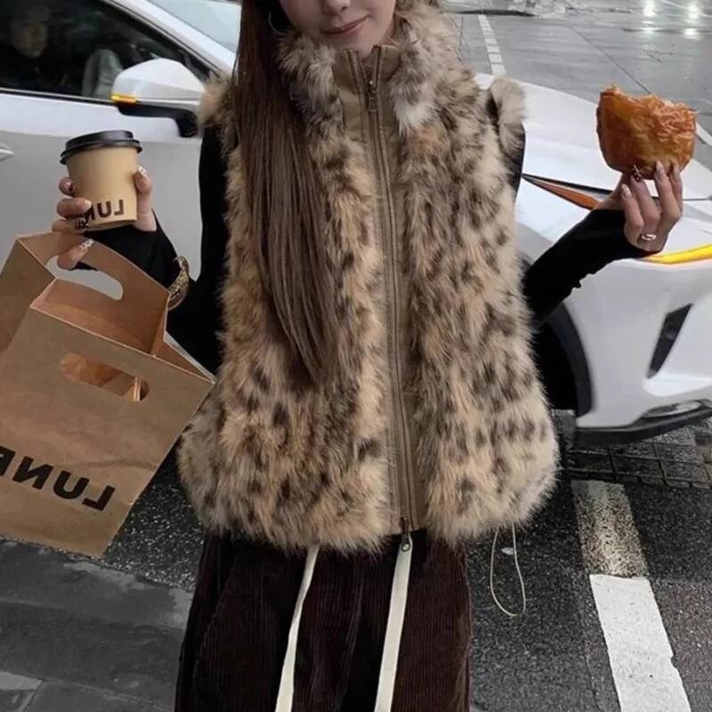 Women's Leopard Print Faux Fur - Women'S Fashion Gilet 评论和价格