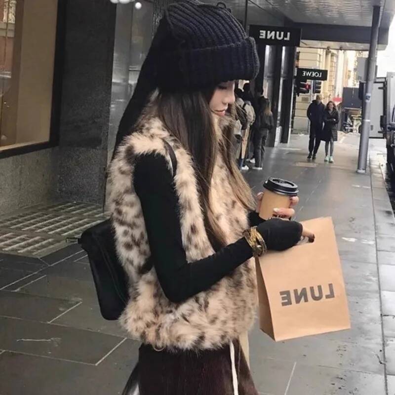 Women's Leopard Print Faux Fur - Women'S Fashion Gilet 评论和价格