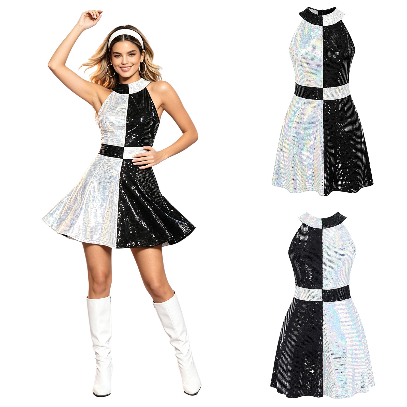 Women 60s Disco Swinging Dress - Women'S Fashion Of The 60S 评论和价格