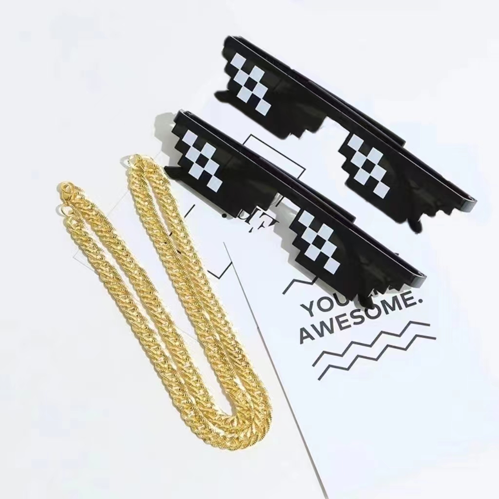 2Pcs Mosaic Sunglasses Cool Pa - Women Fashion Glasses 评论和价格