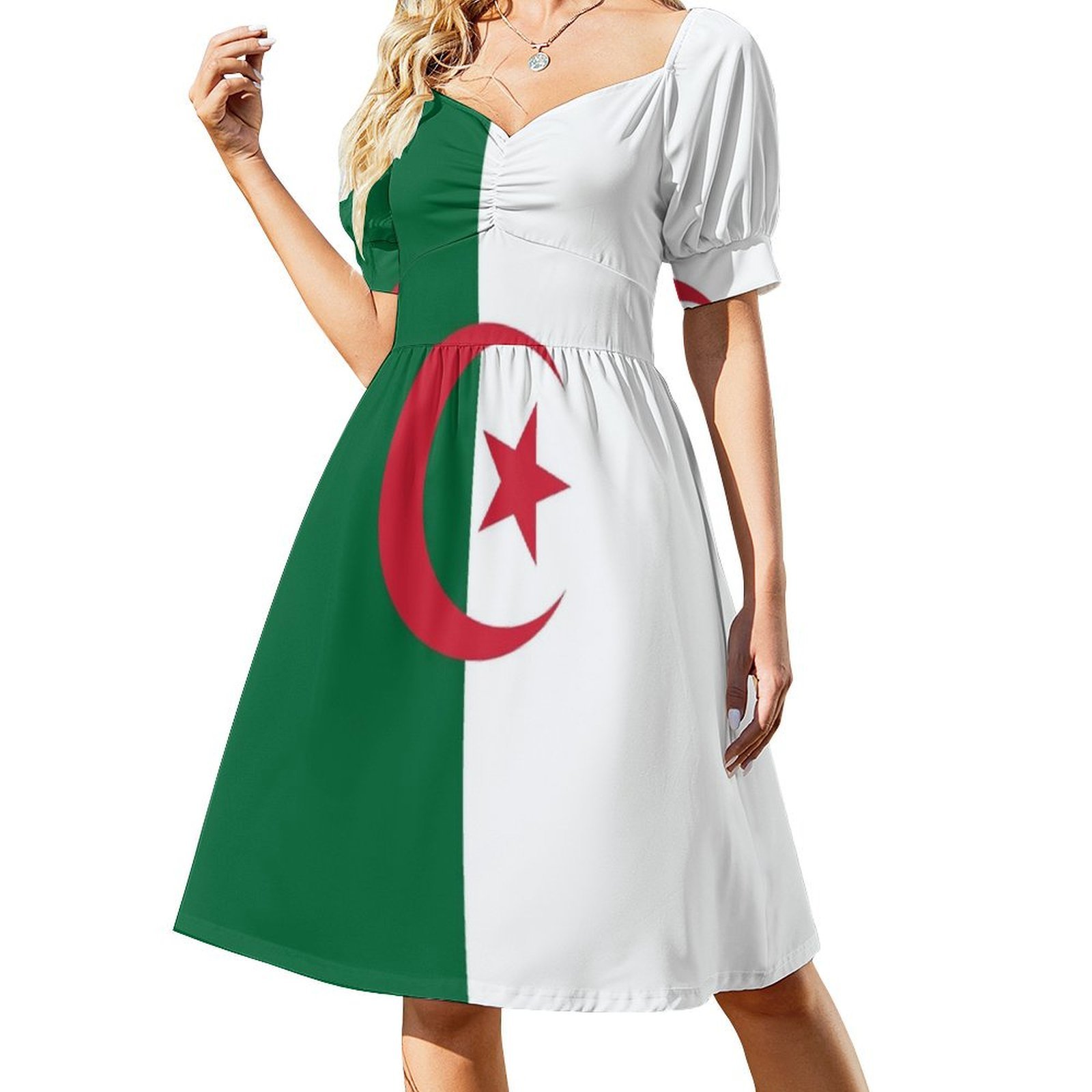 Algerian Flag Boho Chic Dress  - Women Fashion Gown 评论和价格