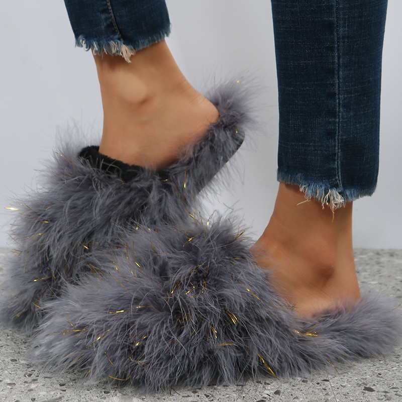 Women Luxury Fur Slippers 2025 - Women'S Fashion Summer 2025 评论和价格