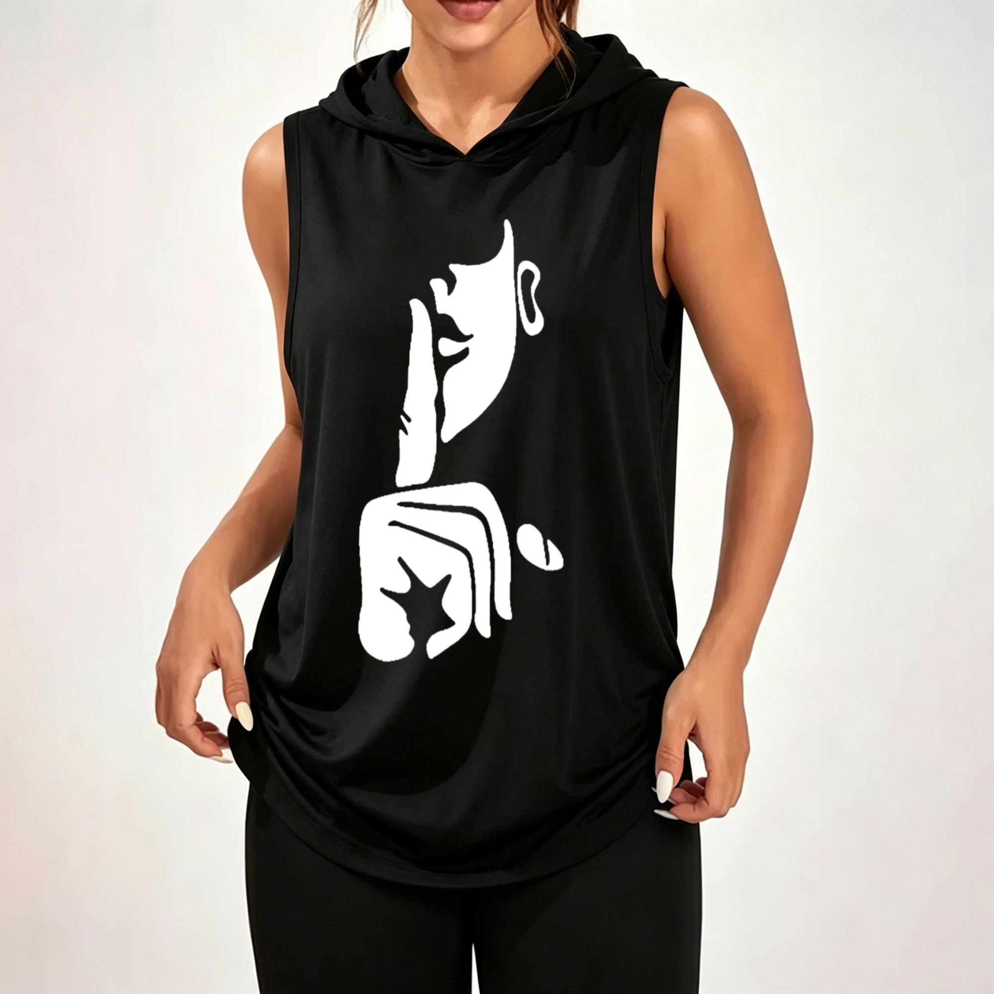 Loose-fit sleeveless hoodie fe - Hoodie Women Oversized 评论和价格