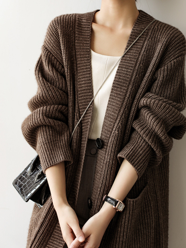 Baggy Long Knitted Cardigan Si - Women'S Fashion Gilet 评论和价格