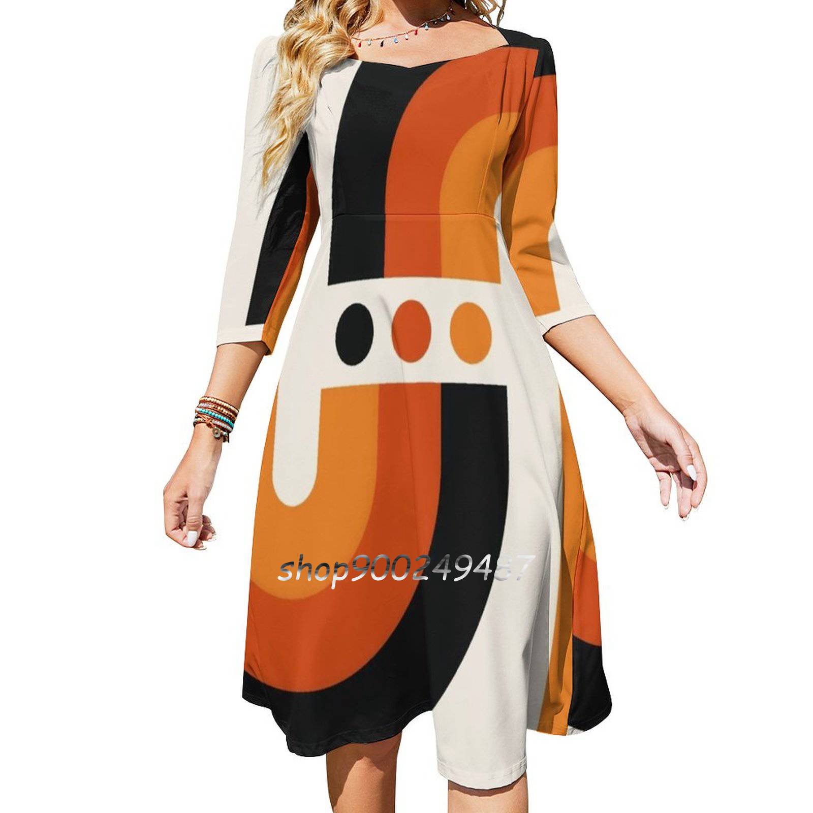 Sunset Rainbow Flare Dress Squ - Women'S Fashion Of The 60S 评论和价格