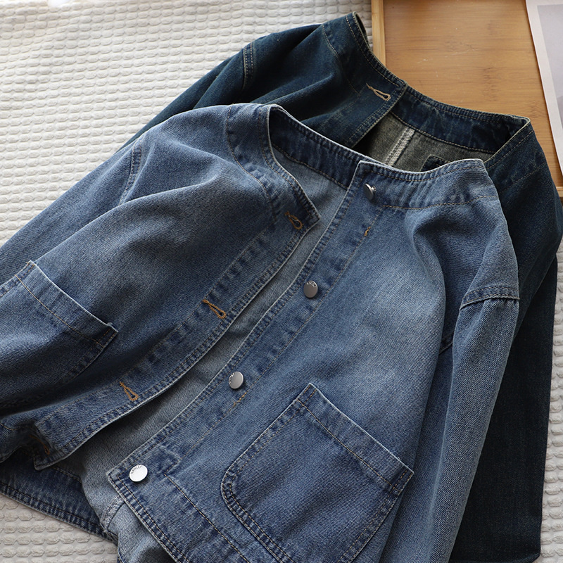 Fashion O-neck Denim Jacket Wo - Women Fashion Jeans Top 评论和价格