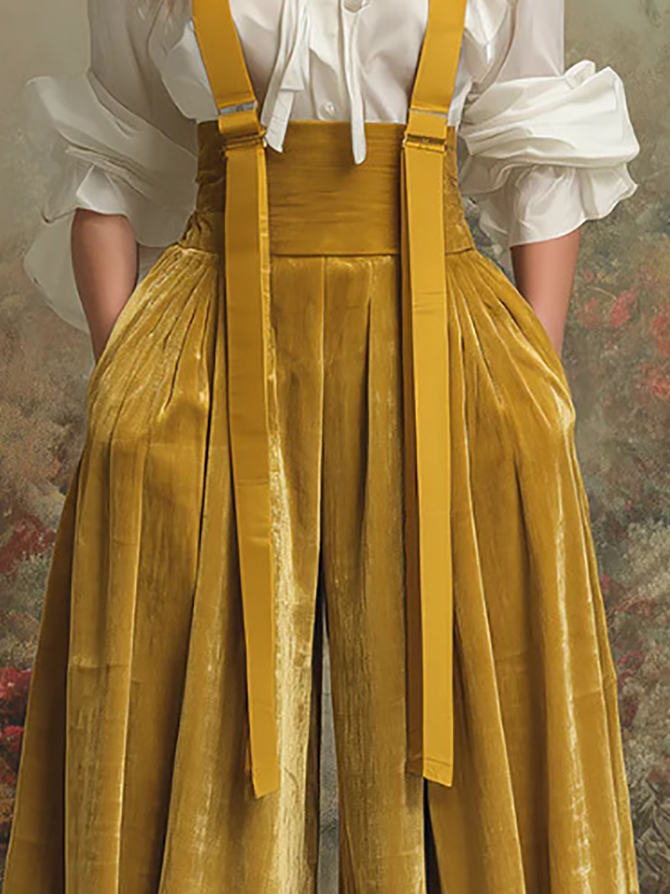 New Elegant Yellow Color Jumps - Women'S Fashion Overalls 评论和价格